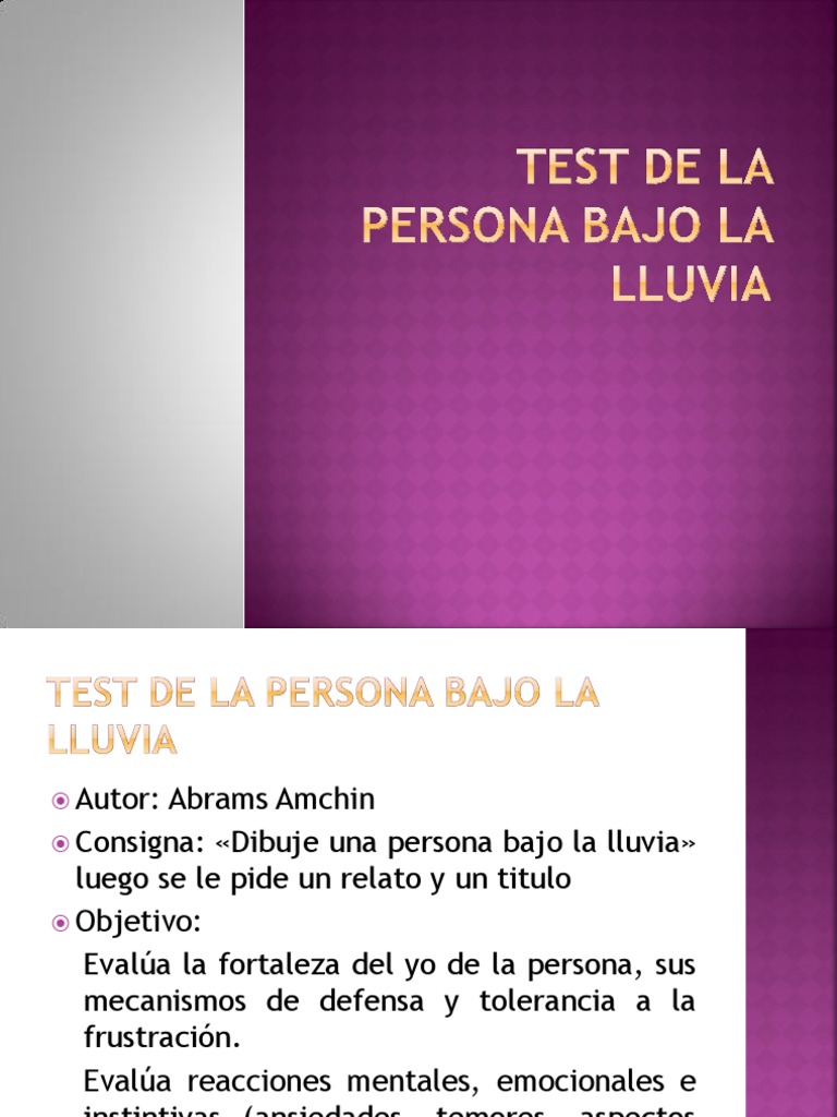 Test de La Persona Bajo La Lluvia | PDF | Ansiedad | Salud mental