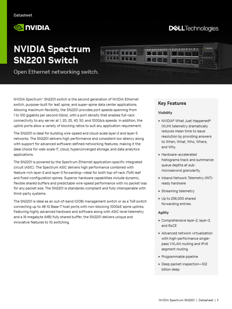 NVIDIA Spectrum SN2201 Switch Overview | PDF | Computer Network ...