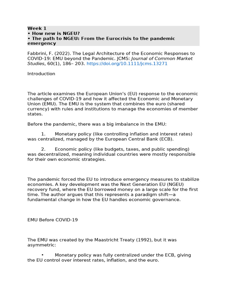 Policy Notes | PDF | Economic And Monetary Union Of The European Union ...