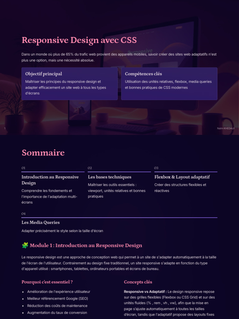 Maîtriser le Responsive Design CSS | PDF | Site web adaptatif | Mise en ...