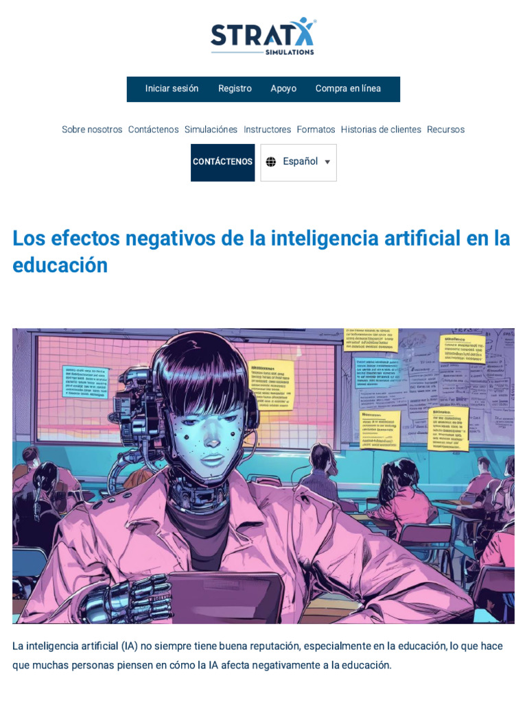 Efectos Negativos de la IA en Educación | PDF | Inteligencia artificial ...