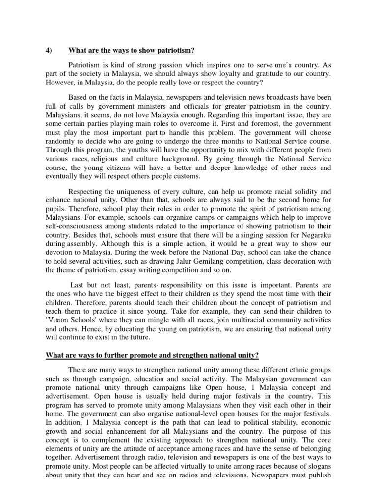 Love malaysia essay