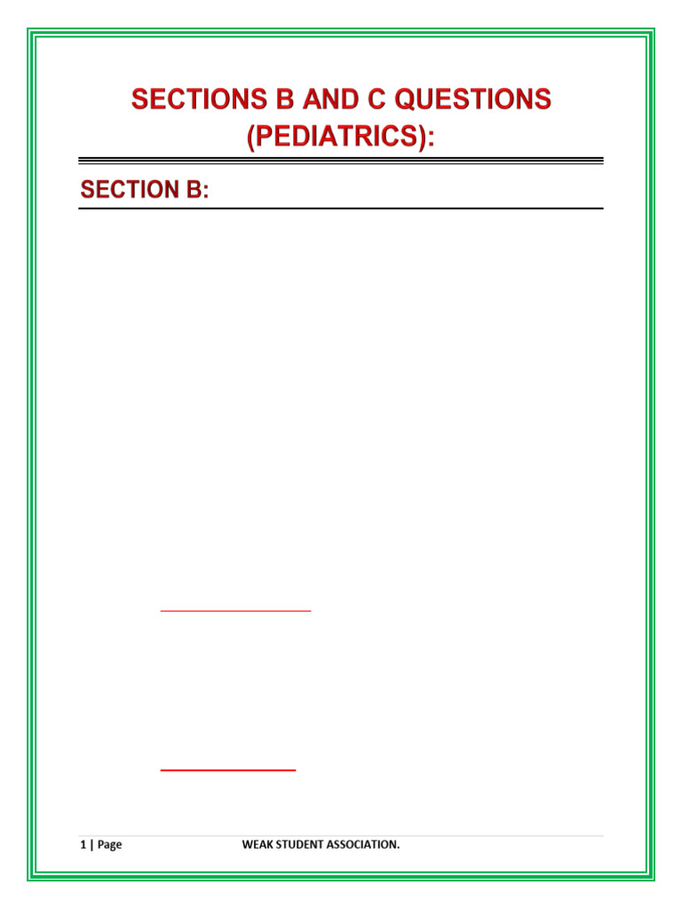 Past Papers Sections B and C | PDF | Respiratory Diseases | Urinary ...