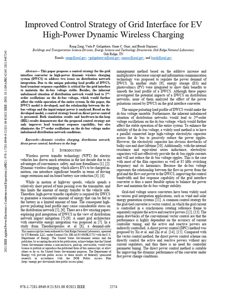 Control Strategy for EV Wireless Charging | PDF | Inductor | Capacitor