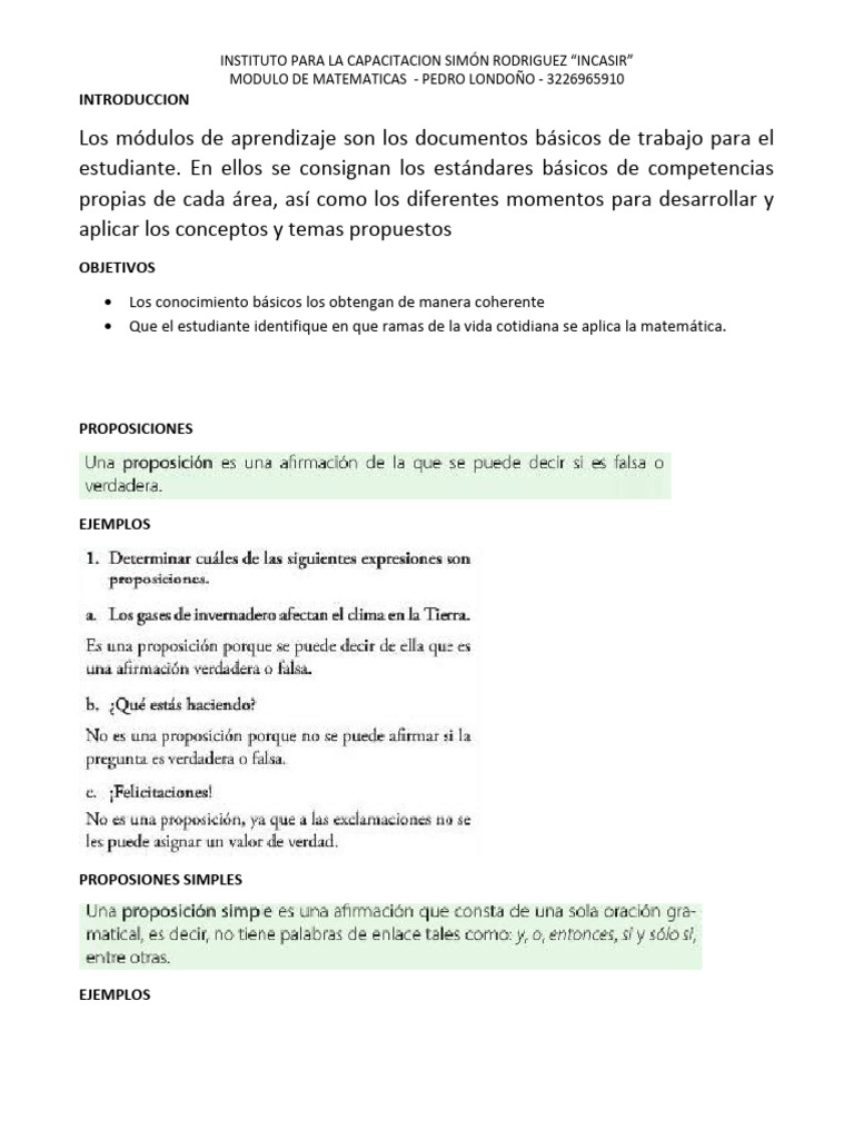 Módulo de Matemáticas para Estudiantes | PDF | Ecuaciones | Matemáticas