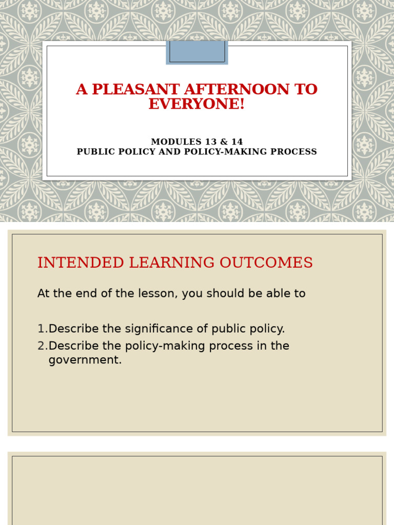 Understanding Public Policy & Process | PDF | Policy | Policy Analysis