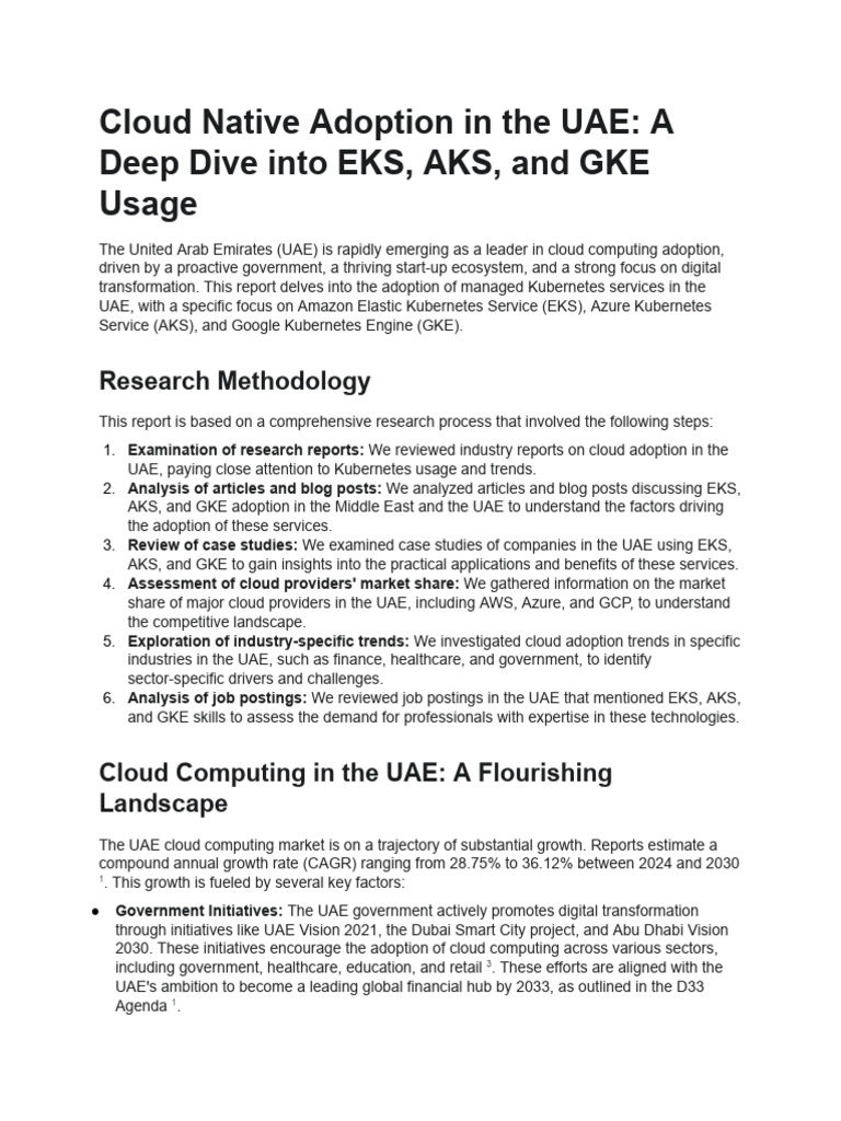 Kubernetes Adoption in UAE | PDF | Cloud Computing | Internet Of Things