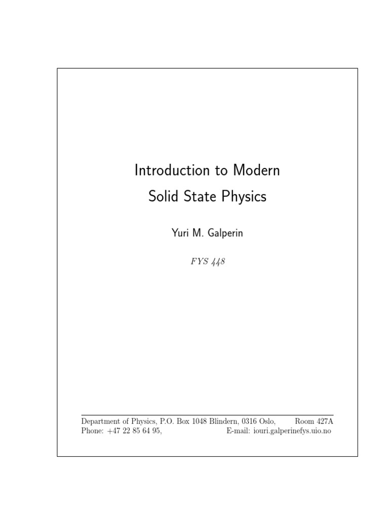 2 Introduction To Modern Solid State Physics Electron Hole Electrical Resistivity And Conductivity