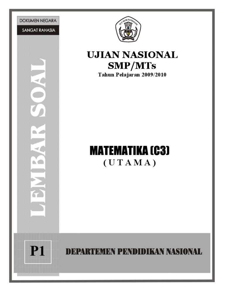 Soal UN SMP Matematika C3 Tahun 2020 Soal UN SMP Matematika C3 Tahun 2020