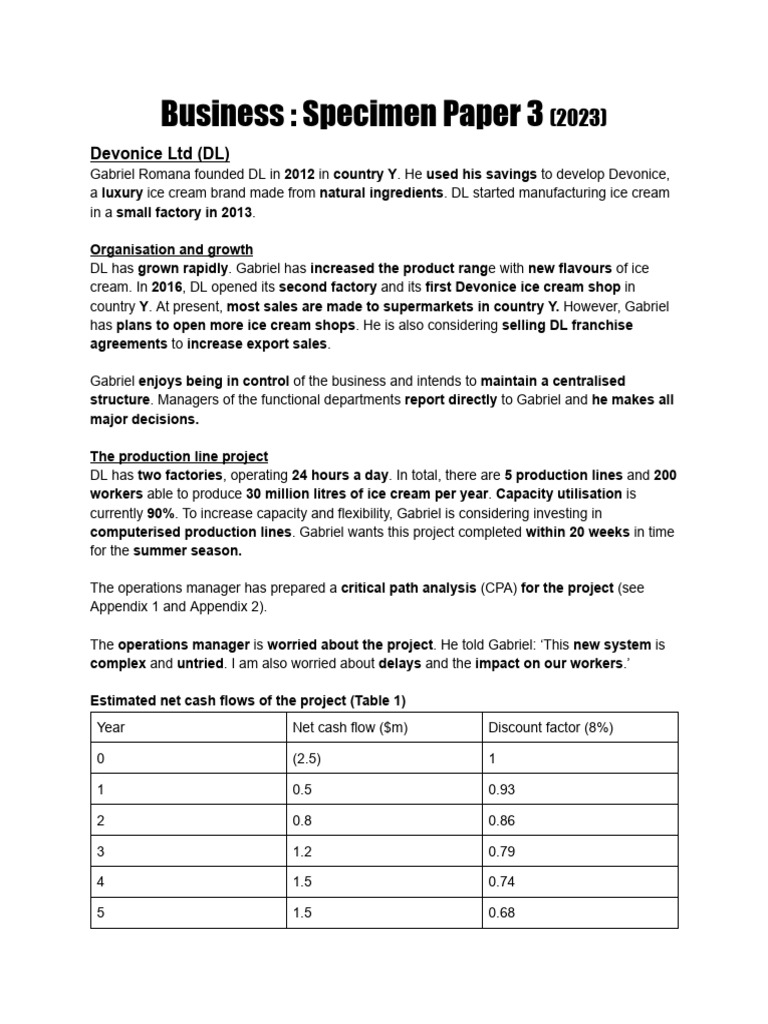 Business - Paper 3 Notes To Share With Maryam | PDF | Net Present Value ...