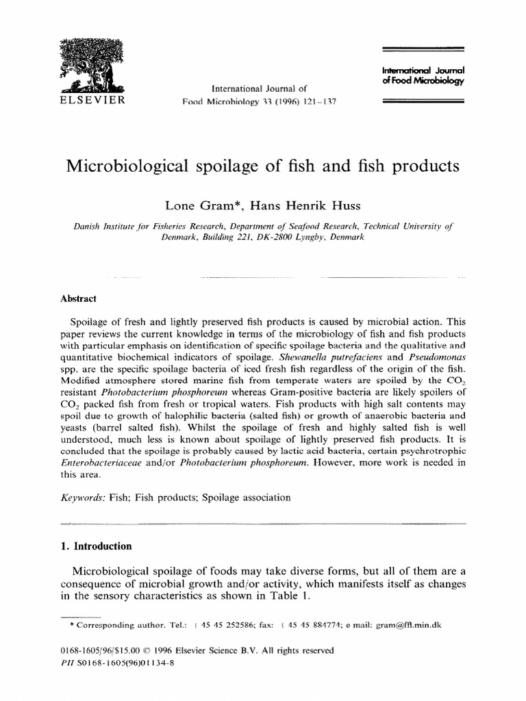 Microbial Spoilage of Fish Products | PDF | Decomposition | Bacteria