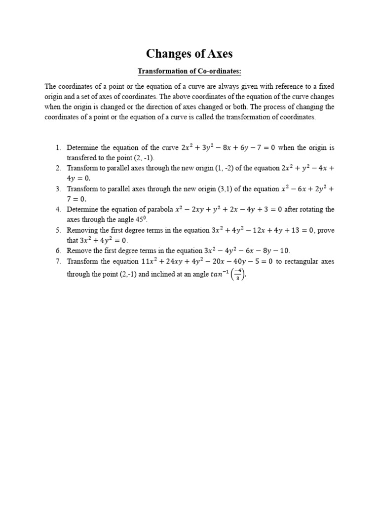 Coordinate Transformation Techniques | PDF