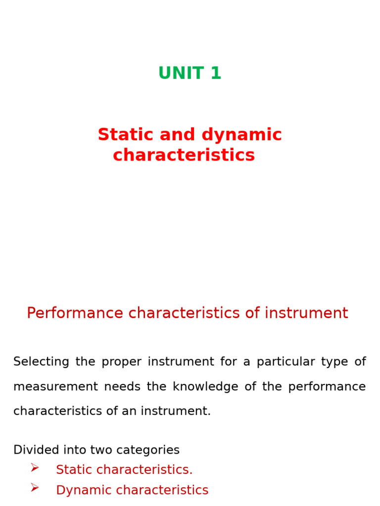 Instrument Performance Characteristics | PDF | Accuracy And Precision ...