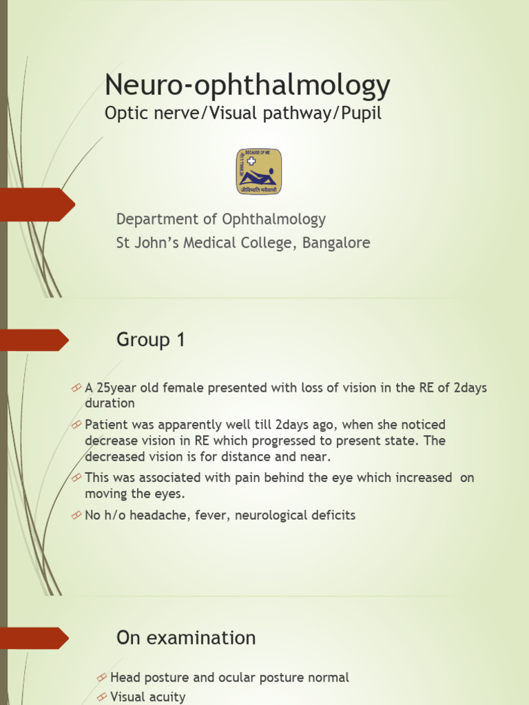 Neuro-Ophthalmology Case Studies and Diagnosis | PDF | Medical ...