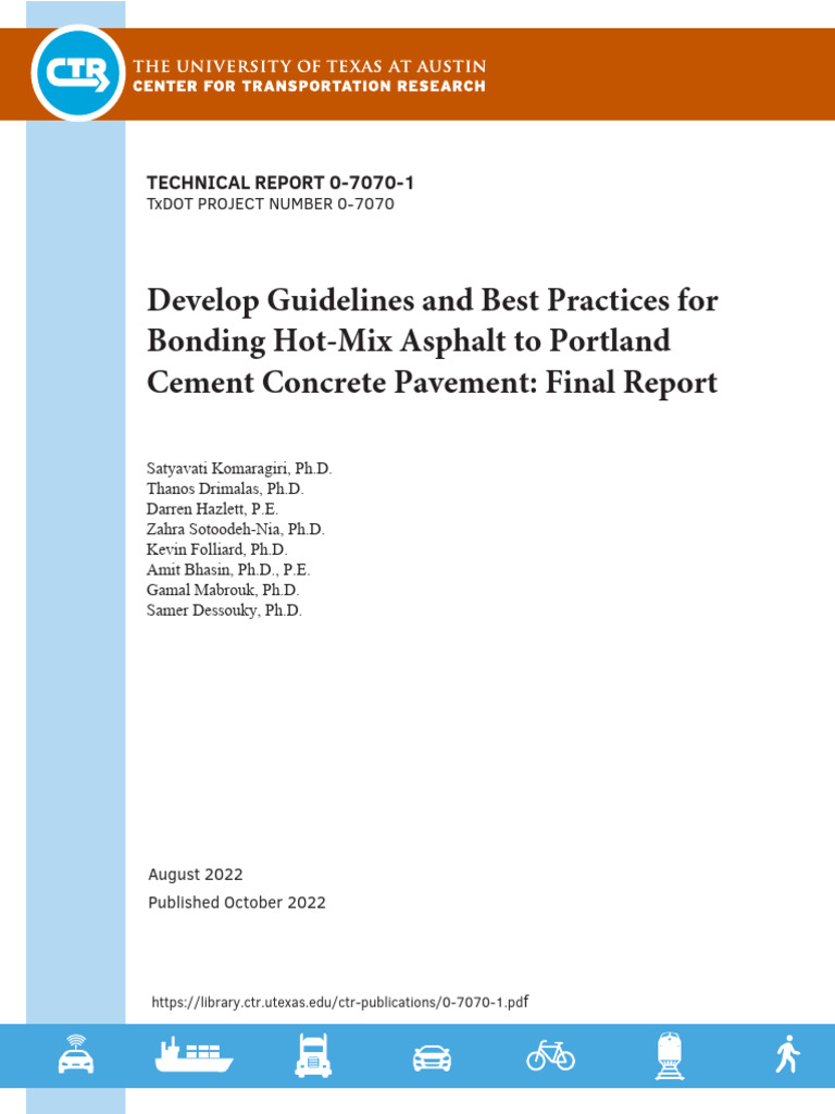 Develop Guidelines and Best Practices For Bonding Hot-Mix Asphalt To ...