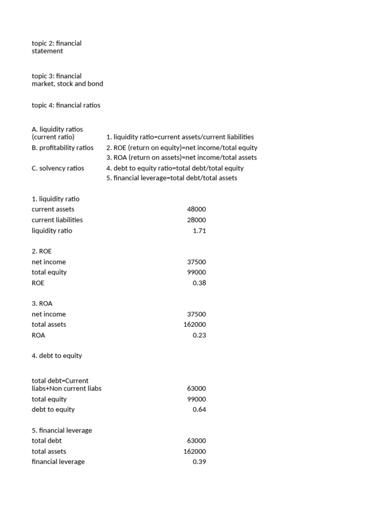 Financial Ratios Explained: Key Metrics | PDF