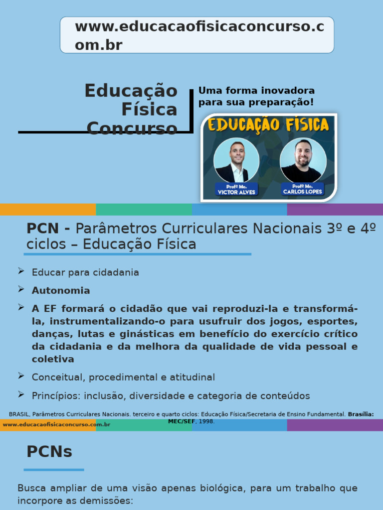 PCNs para Leitura | PDF | Educação Física | Física