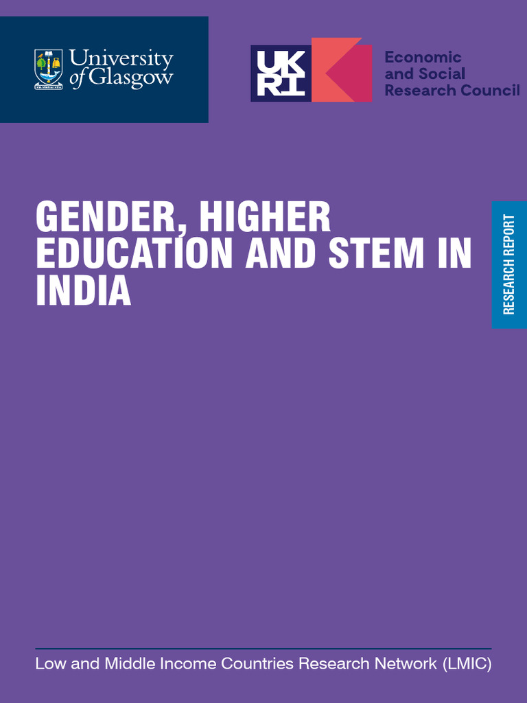 GENDER, HIGHER Education and Stem in India - Report University of ...
