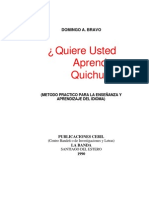 ¿Quiere Ud. Aprender Quichua-Domingo A.Bravo