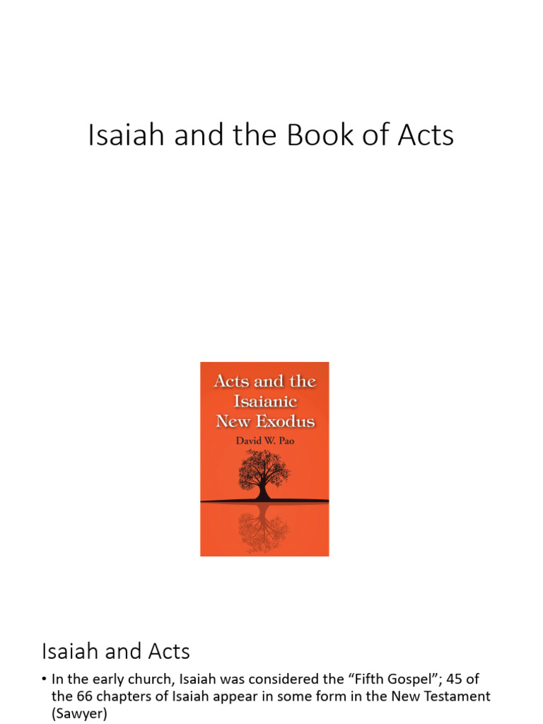 Isaiah's Influence on the Book of Acts | PDF | Acts Of The Apostles ...