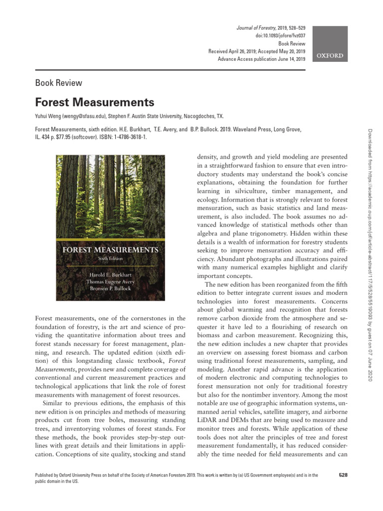 Forest Measurements | PDF | Forestry | Forests