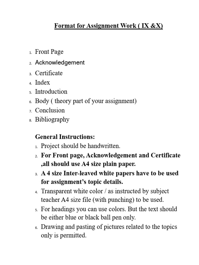 Assignment Format Guidelines IX & X | PDF | Chess Openings | Chess