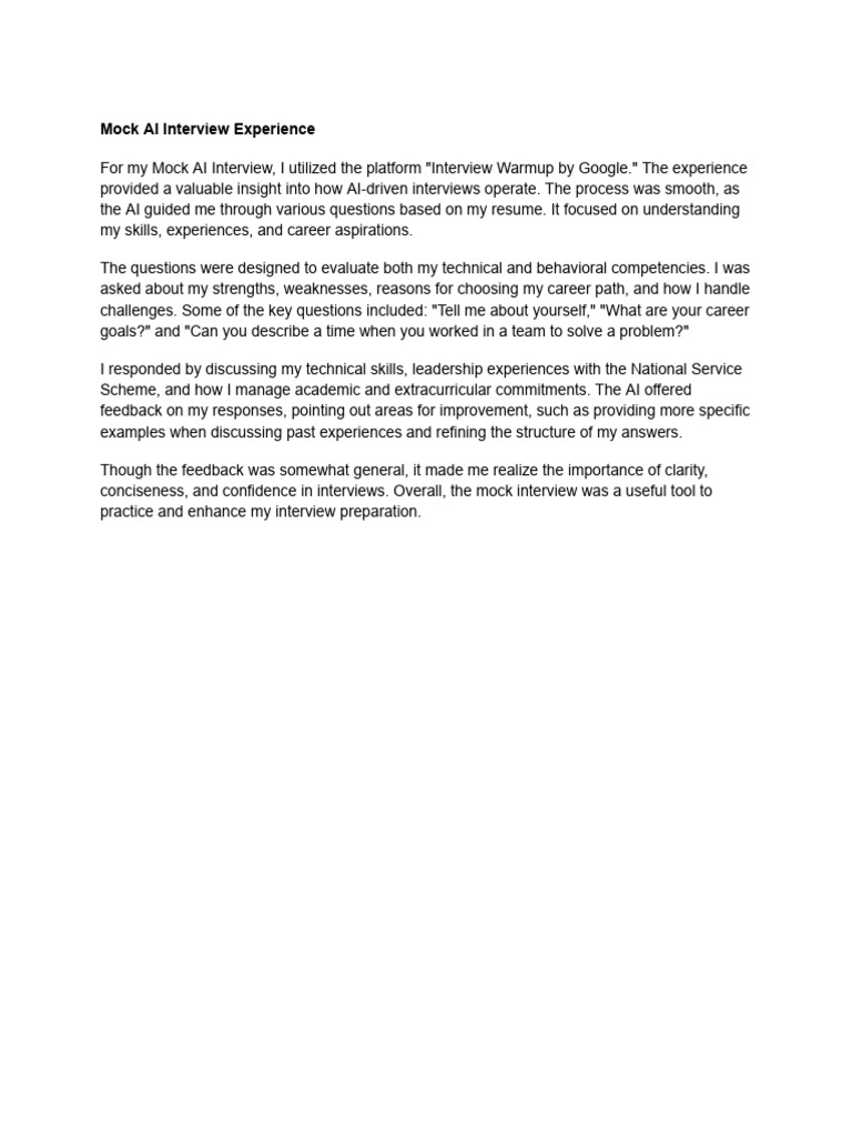 22BQ1A0546 My Mock Interview | PDF