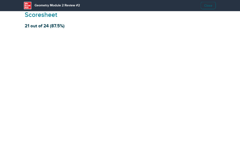 Scoresheet - Geometry Module 2 Review #2 | PDF