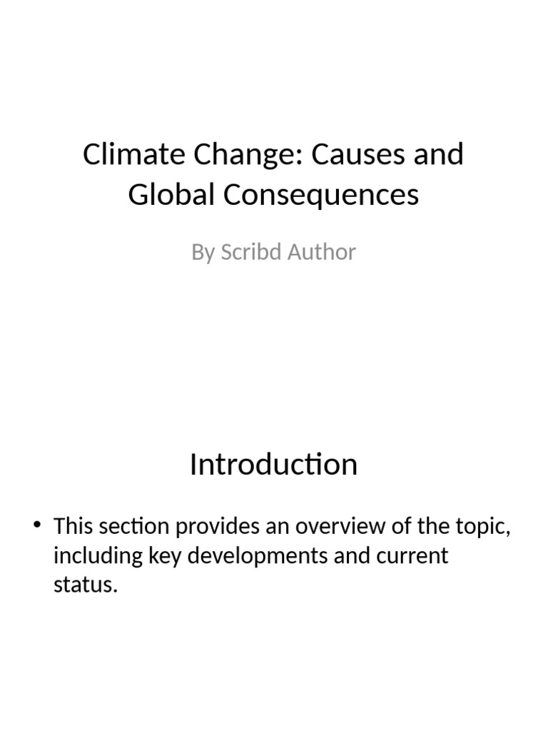 Climate Change Causes and Global Consequences | PDF