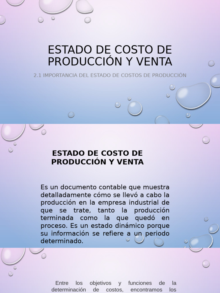 Estado de Costos de Producción y Venta | PDF | Business | Economias