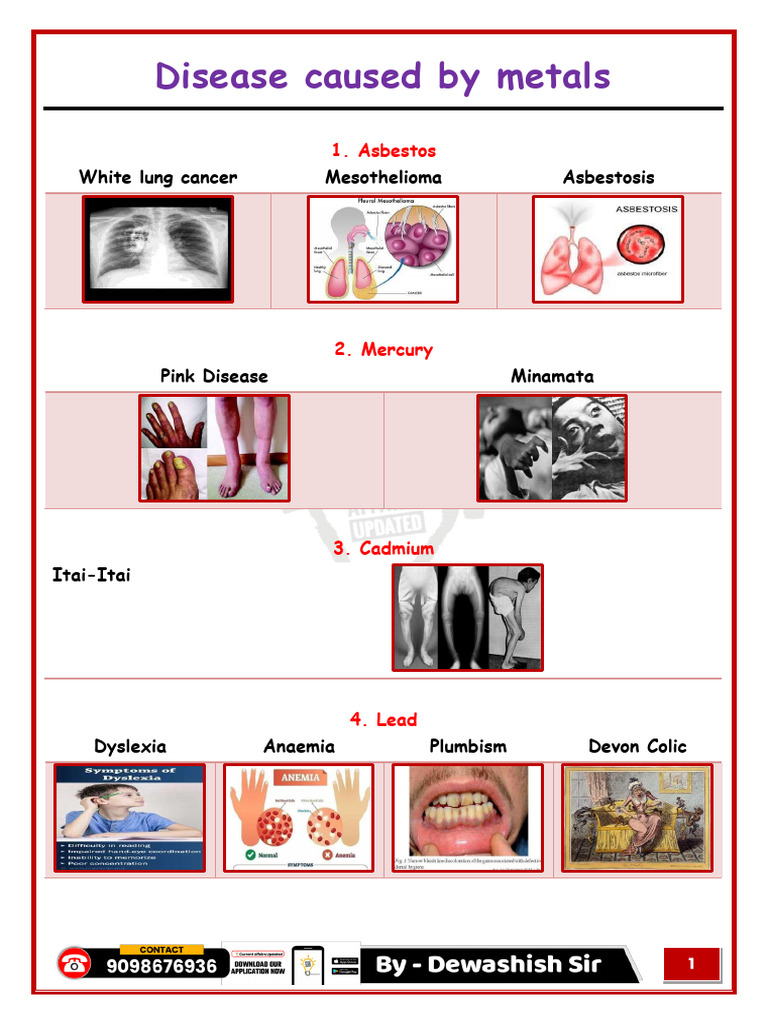 Disease Caused by Metals | PDF