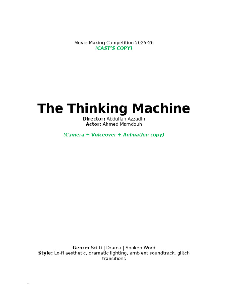 The Thinking Machine: A Sci-Fi Journey | PDF | Artificial Intelligence ...