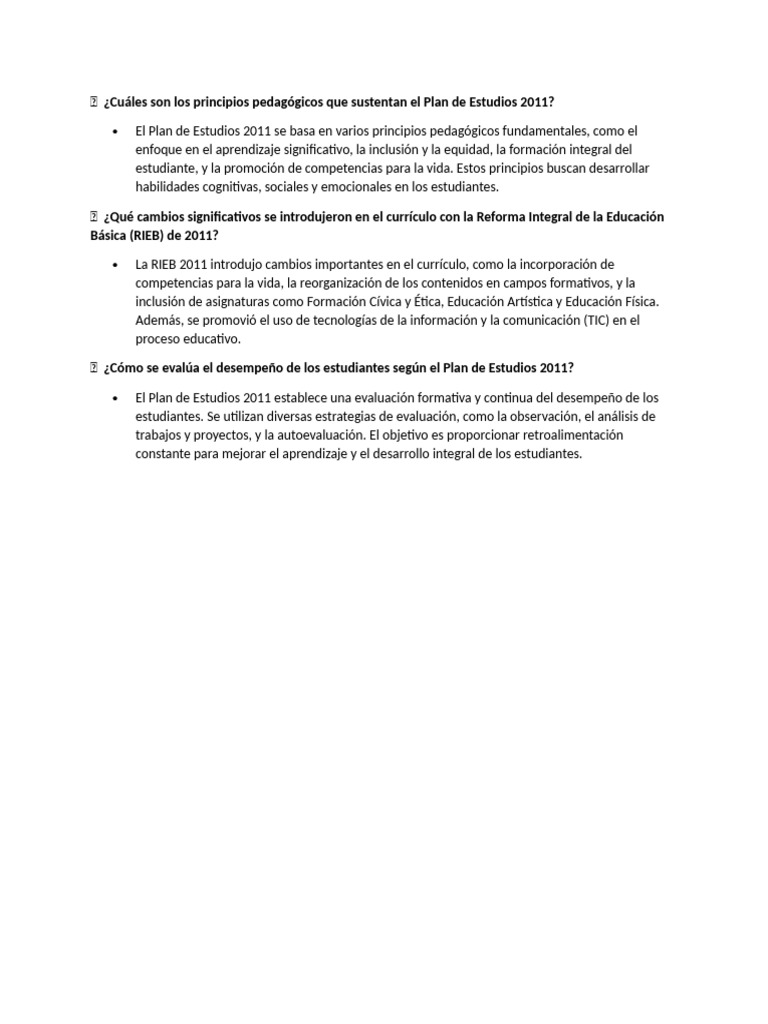 Cuáles Son Los Principios Pedagógicos Que Sustentan El Plan de Estudios ...
