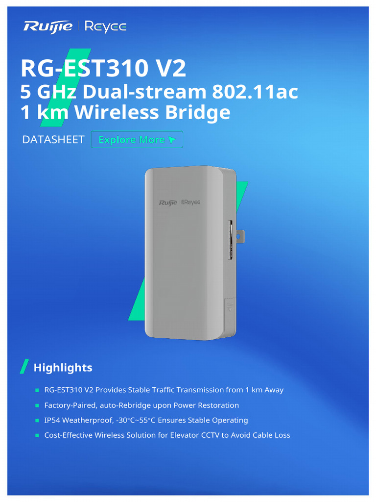 RG-EST310 V2 Wireless Bridge Overview | PDF | Ieee 802.11 | Wi Fi