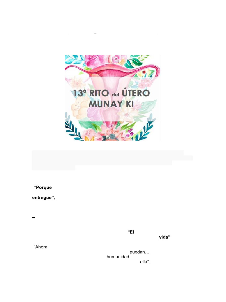 Rito del Útero: Sanación Femenina | PDF | Amor | Menstruación