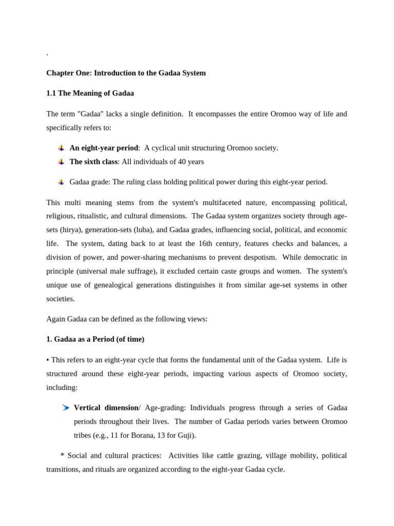 Understanding the Gadaa System Overview | PDF | Rituals | Woman