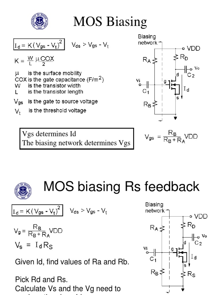MOS Biasing and Analysis Guide | PDF