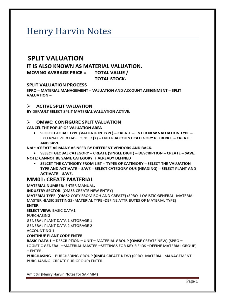 Split Valuation | PDF | Valuation (Finance) | Computing