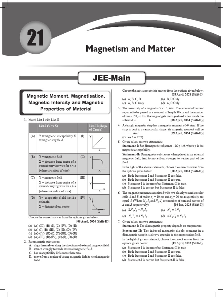 Magnetic Properties and Susceptibility Analysis | PDF | Ferromagnetism ...