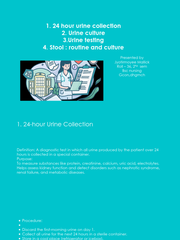 Urine and Stool Testing Procedures Guide | PDF | Urine | Medical ...