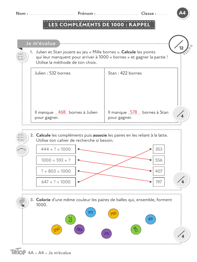 Compléments pour atteindre 1000 points | PDF