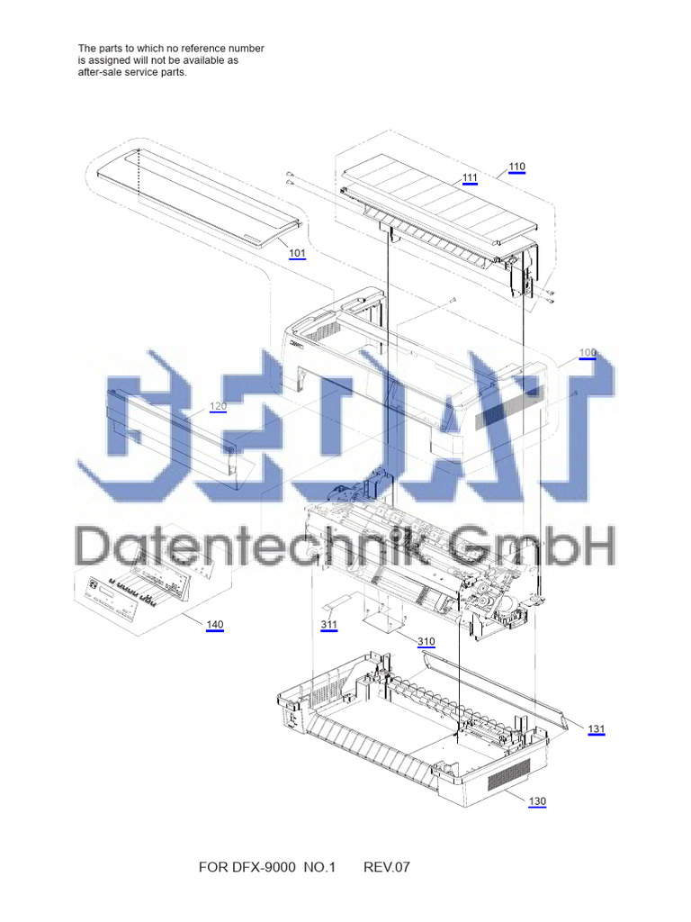 DFX-9000 Service Parts Overview | PDF