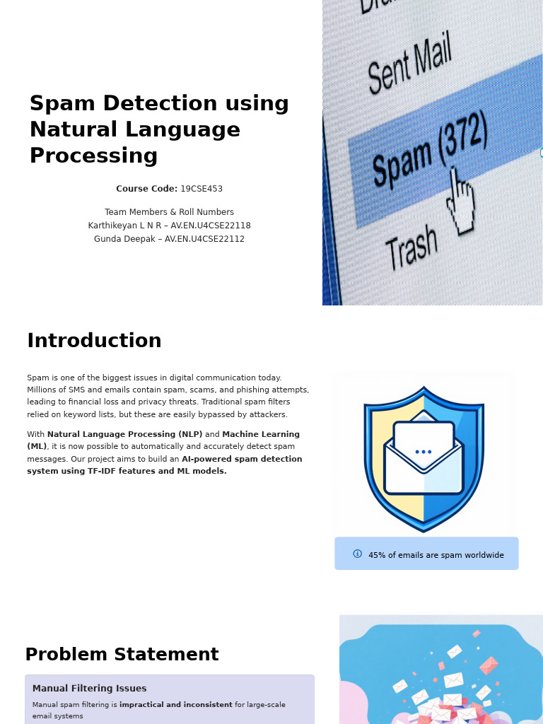 AI-Powered Spam Detection with NLP | PDF | Machine Learning | Support ...