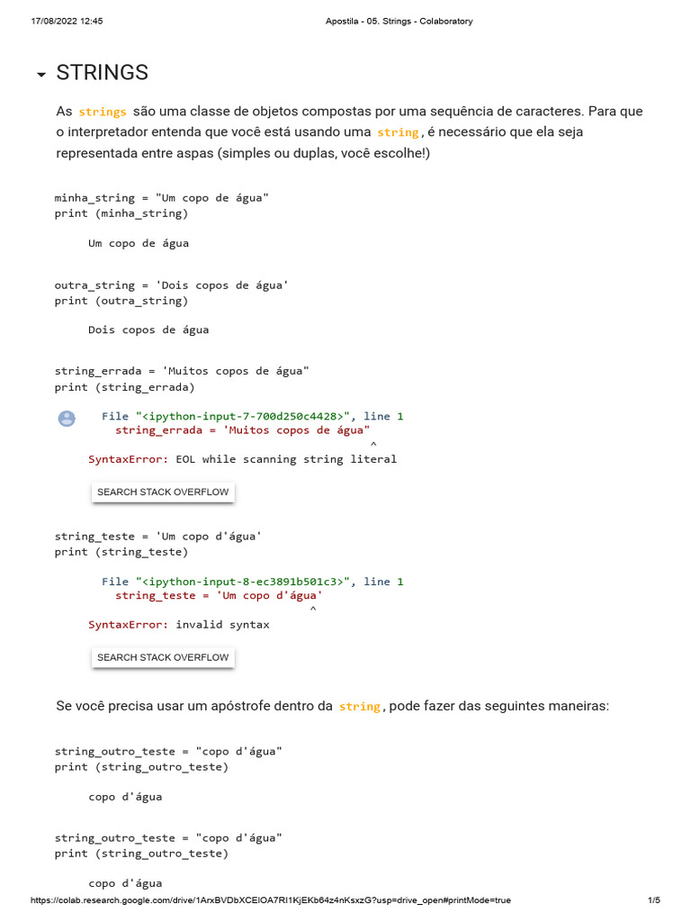 Introdução a Strings em Python | PDF | String (Ciência da Computação ...