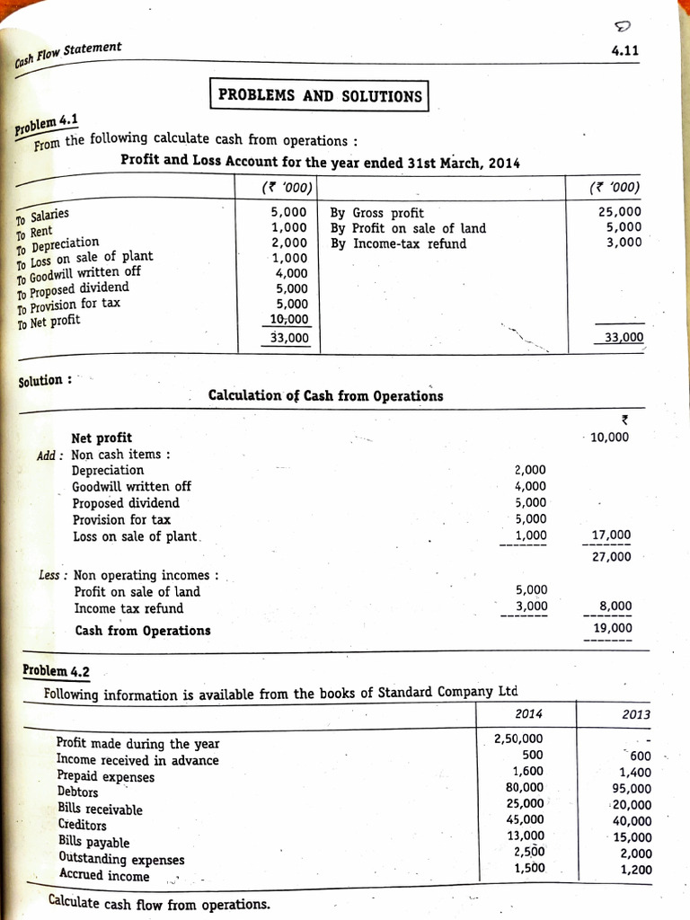 Cash Flow Statement Calculations Guide | PDF | Depreciation | Cash Flow ...