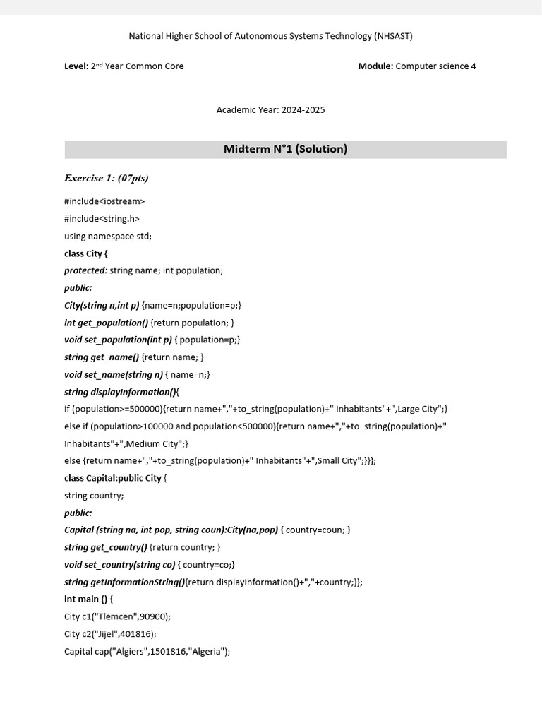 Midterm OOP Solution | PDF