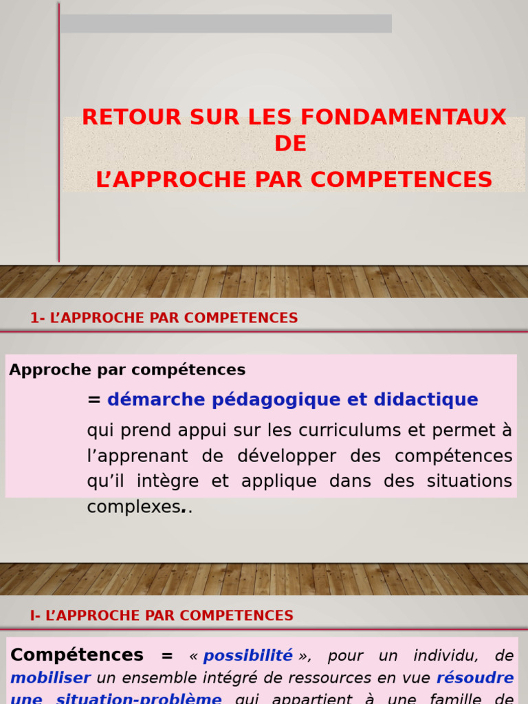 Fondamentaux de l'Approche par Compétences | PDF | Apprentissage ...