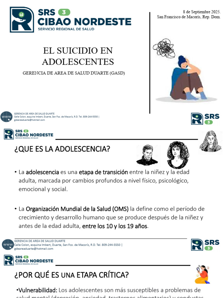 Suicidio en Adolescentes: Riesgos y Prevención | PDF | Trastorno ...