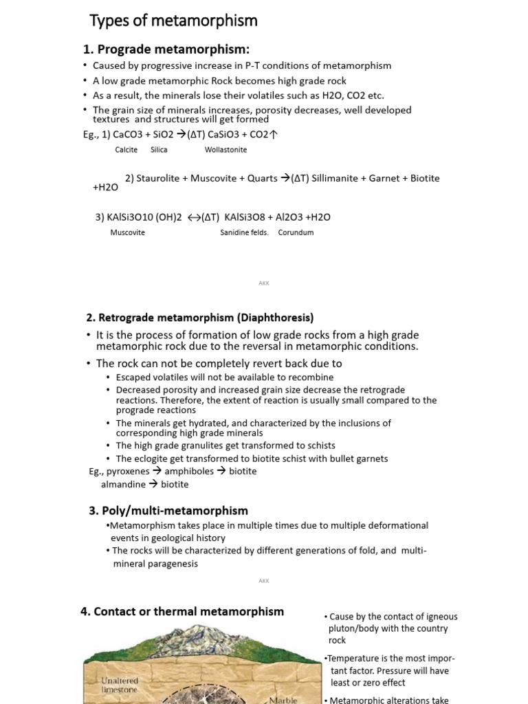 Types of Metamorphism Explained | PDF | Rock (Geology) | Minerals