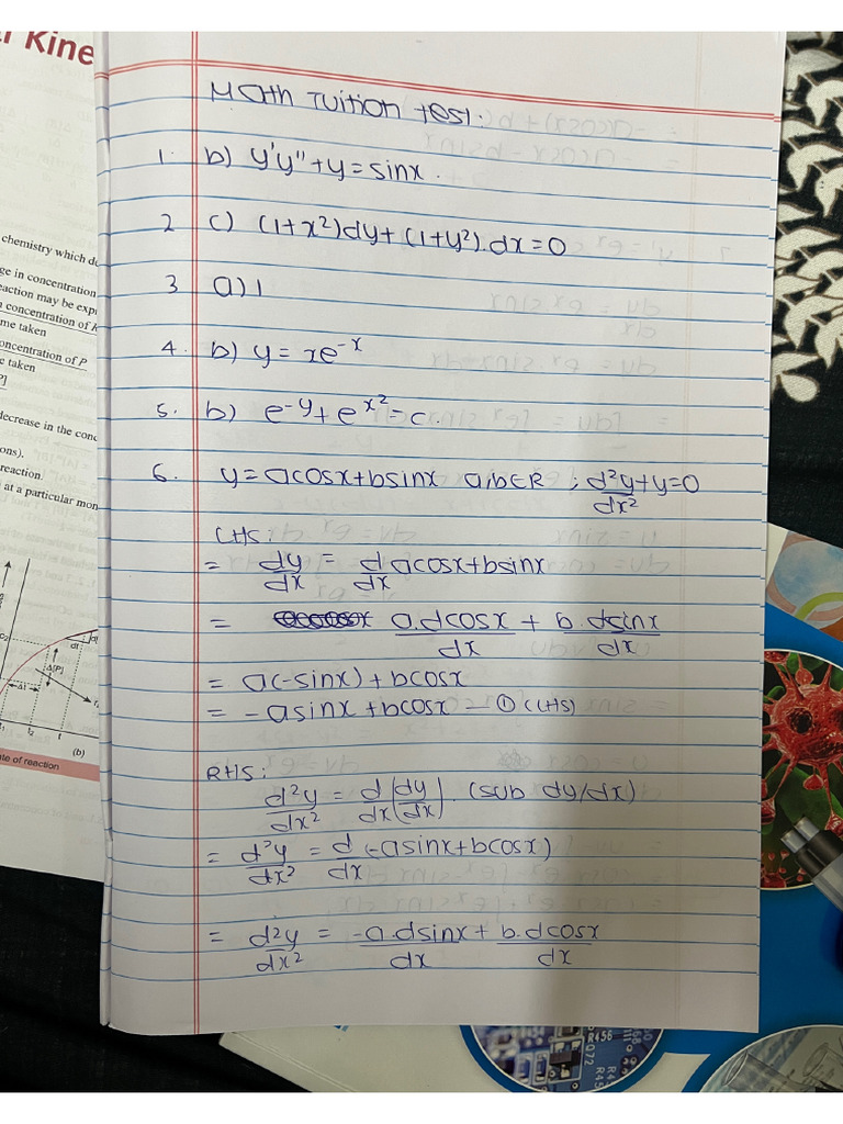 Math Tuition Test Differential Equations | PDF